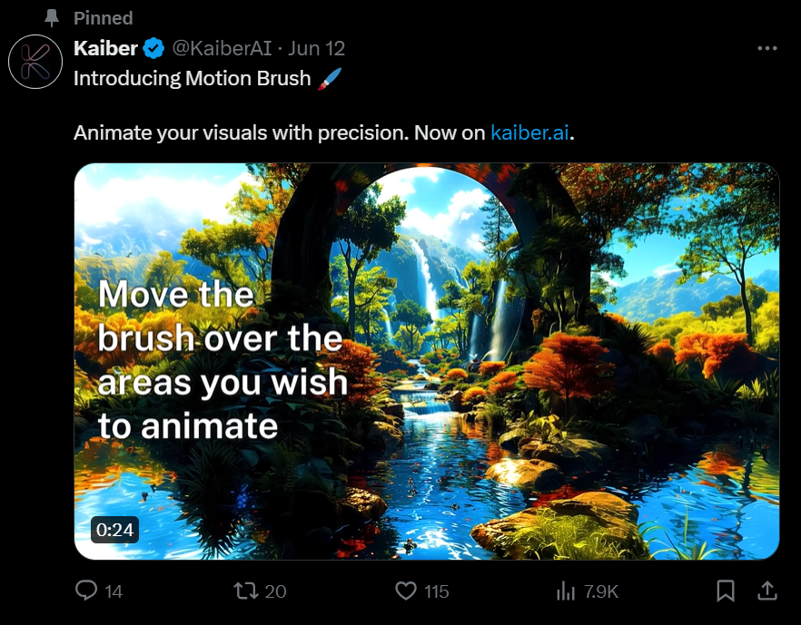 Kaiber AI X (Twitter) feed